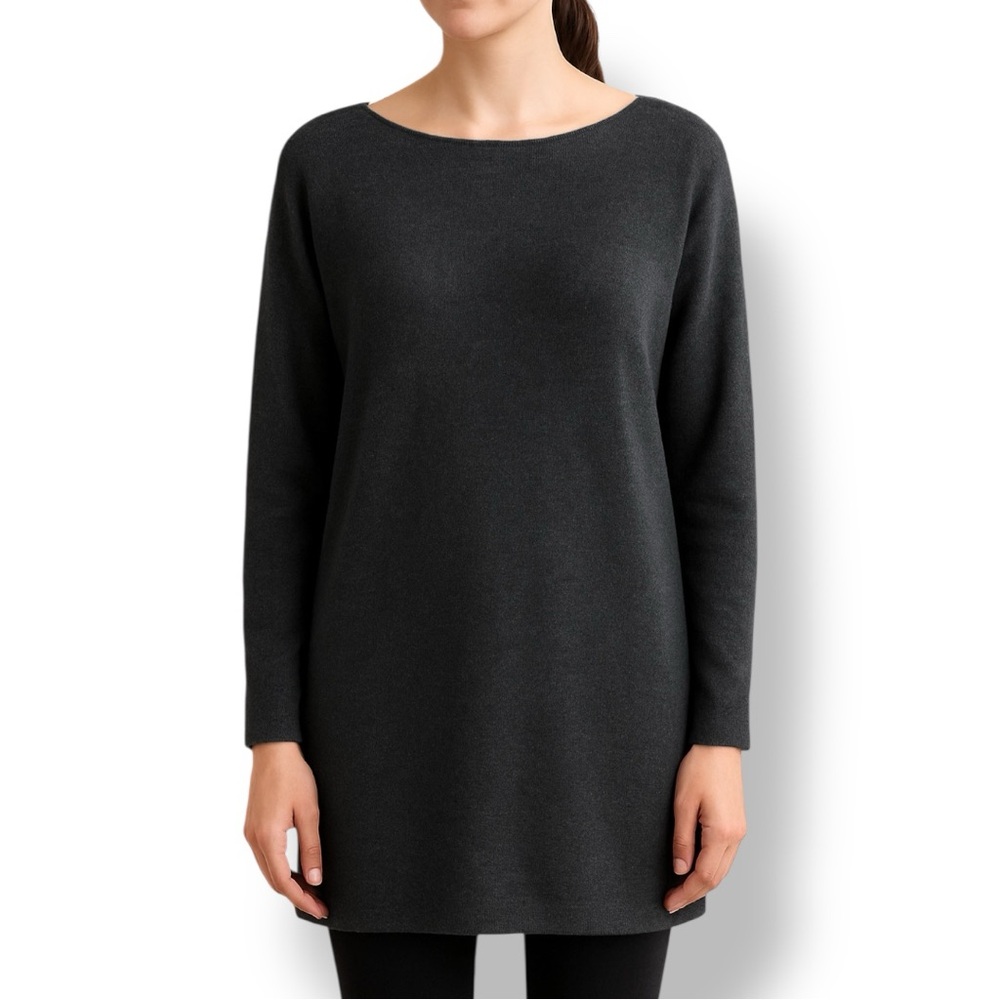 Deadstock Vintage 90s Black Wool Angora Oversized Neutral Pullover Knit Sweater